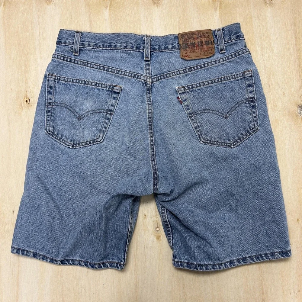 Vintage Levis 505 Denim Shorts Mens 36 Blue 10 Inseam Jorts Baggy Made In USA
